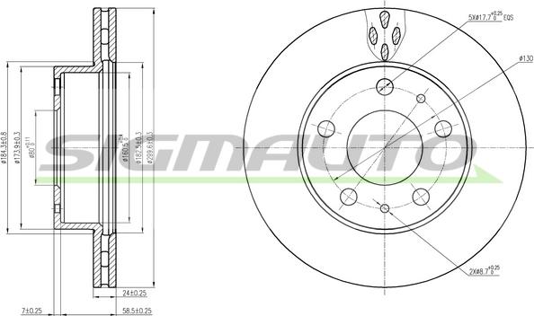 SIGMAUTO DBB171V - Тормозной диск unicars.by