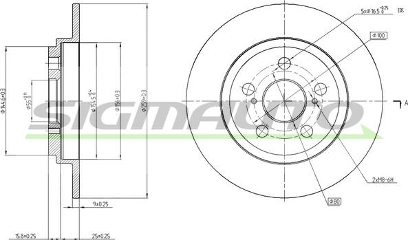 SIGMAUTO DBB866S - Тормозной диск unicars.by