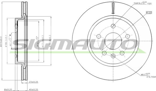 SIGMAUTO DBB805V - Тормозной диск unicars.by