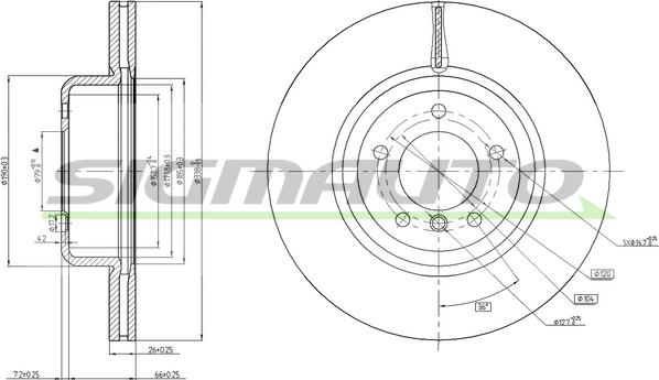 SIGMAUTO DBB811V - Тормозной диск unicars.by