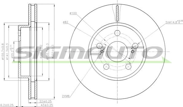 SIGMAUTO DBB886V - Тормозной диск unicars.by