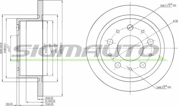 SIGMAUTO DBB823S - Тормозной диск unicars.by