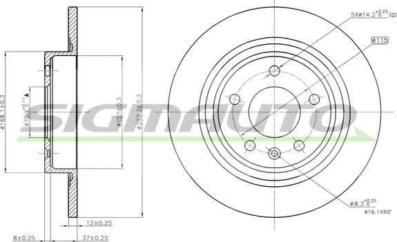 SIGMAUTO DBB871S - Тормозной диск unicars.by