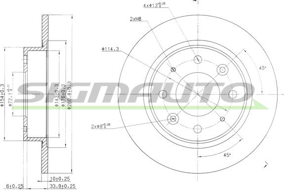 SIGMAUTO DBB395S - Тормозной диск unicars.by