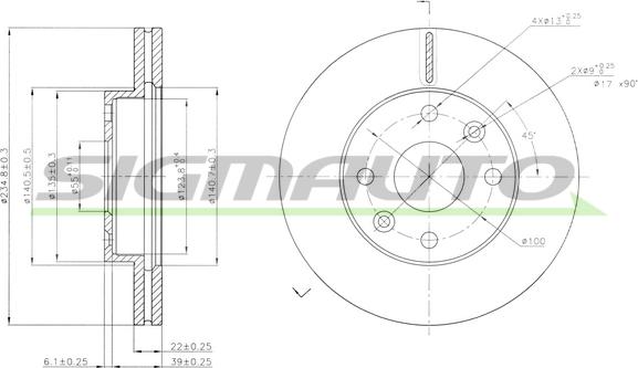 SIGMAUTO DBB391V - Тормозной диск unicars.by