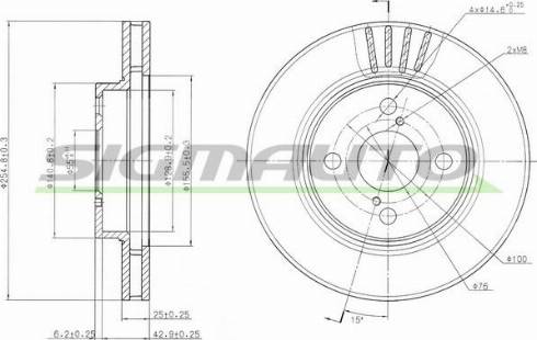 SIGMAUTO DBB314V - Тормозной диск unicars.by