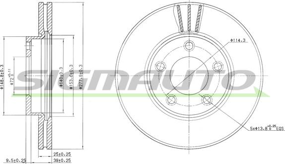 SIGMAUTO DBB311V - Тормозной диск unicars.by