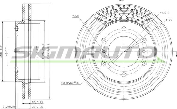 SIGMAUTO DBB384V - Тормозной диск unicars.by