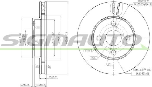 SIGMAUTO DBB294V - Тормозной диск unicars.by