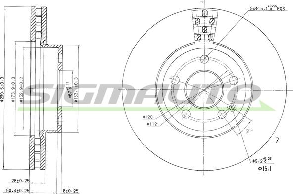 SIGMAUTO DBB203V - Тормозной диск unicars.by