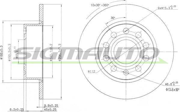 SIGMAUTO DBB224S - Тормозной диск unicars.by