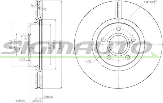 SIGMAUTO DBB225V - Тормозной диск unicars.by