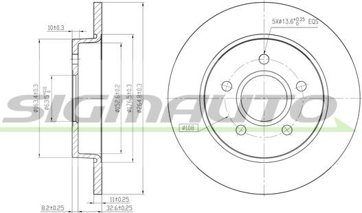 SIGMAUTO DBB226S - Тормозной диск unicars.by