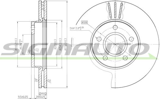 SIGMAUTO DBB222V - Тормозной диск unicars.by