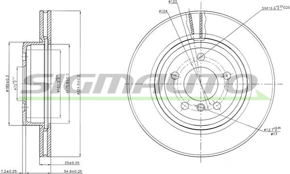 SIGMAUTO DBB271V - Тормозной диск unicars.by