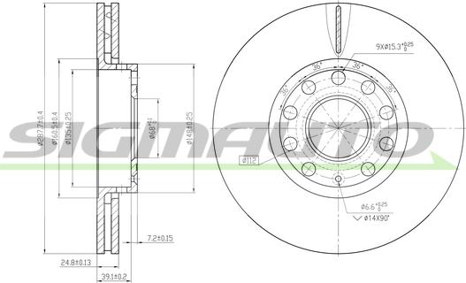 SIGMAUTO DBB706V - Тормозной диск unicars.by