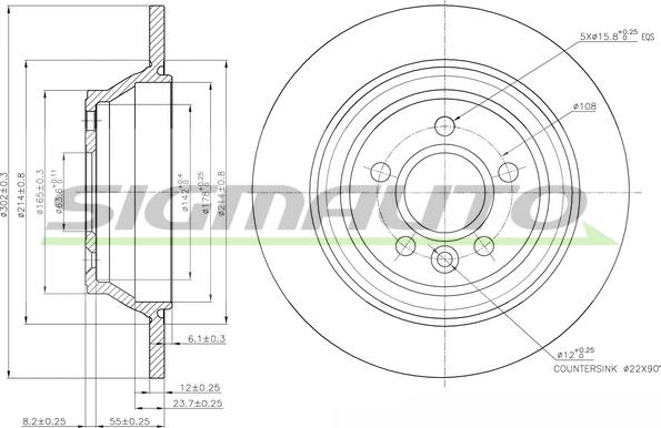 SIGMAUTO DBB719S - Тормозной диск unicars.by