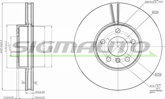 SIGMAUTO DBB714V - Тормозной диск unicars.by