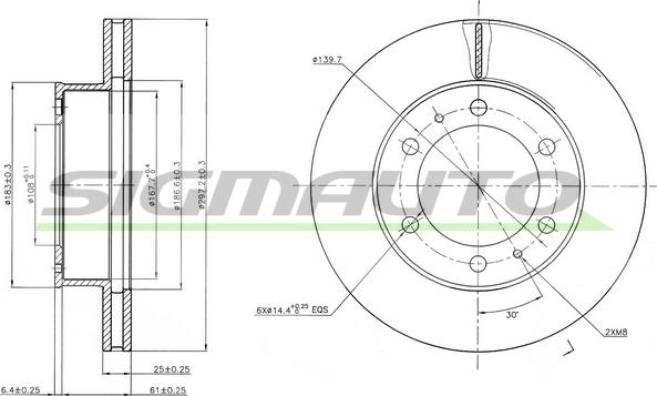 SIGMAUTO DBB783V - Тормозной диск unicars.by