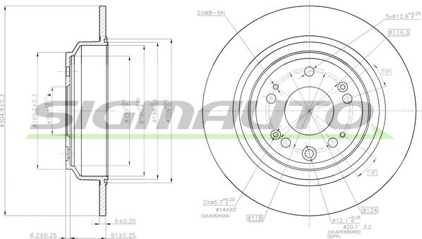 SIGMAUTO DBB778S - Тормозной диск unicars.by