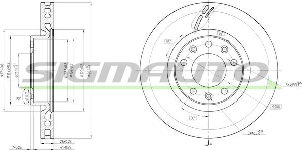 SIGMAUTO DBC405V - Тормозной диск unicars.by