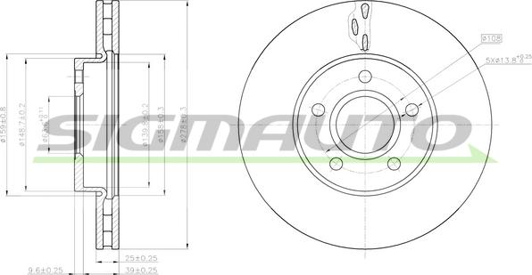 SIGMAUTO DBC062V - Тормозной диск unicars.by