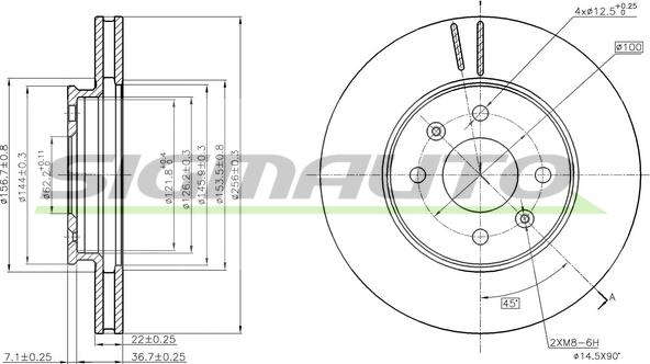 SIGMAUTO DBC089V - Тормозной диск unicars.by