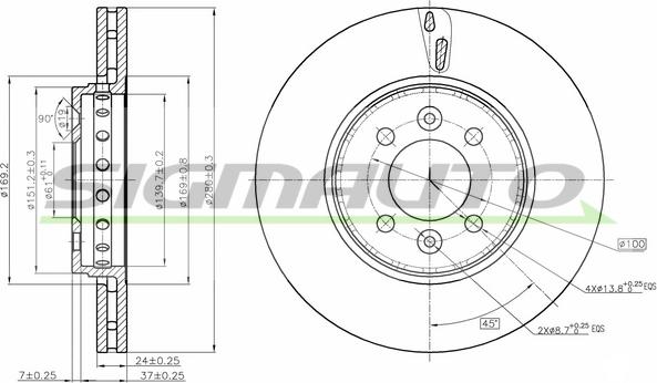 SIGMAUTO DBC350V - Тормозной диск unicars.by