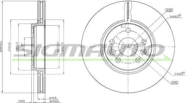 SIGMAUTO DBC266V - Тормозной диск unicars.by