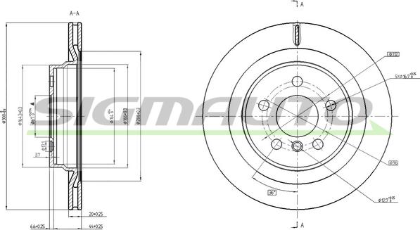 SIGMAUTO DBC763V - Тормозной диск unicars.by