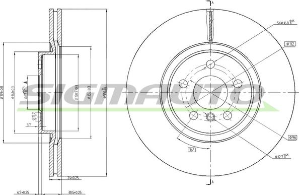 SIGMAUTO DBC762V - Тормозной диск unicars.by