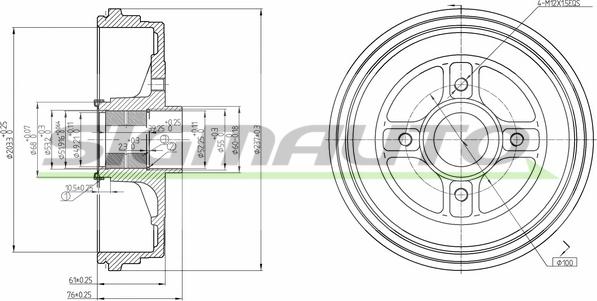 SIGMAUTO DR5665 - Тормозной барабан unicars.by