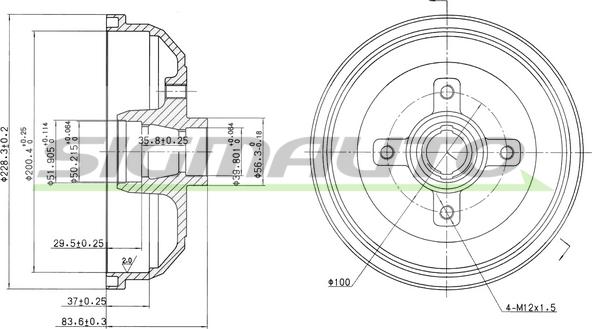 SIGMAUTO DR5135 - Тормозной барабан unicars.by