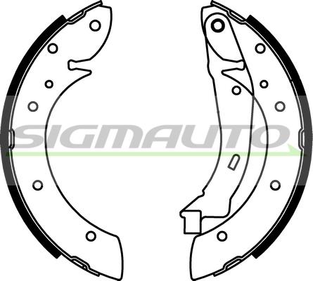 SIGMAUTO SFA106 - Комплект тормозных колодок, барабанные unicars.by