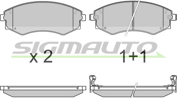 SIGMAUTO SPA941 - Тормозные колодки, дисковые, комплект unicars.by