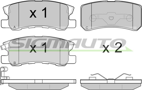 SIGMAUTO SPA965 - Тормозные колодки, дисковые, комплект unicars.by