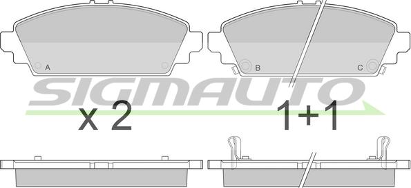 SIGMAUTO SPA904 - Тормозные колодки, дисковые, комплект unicars.by