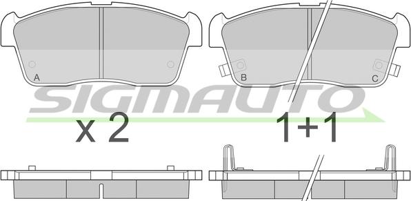 SIGMAUTO SPA902 - Тормозные колодки, дисковые, комплект unicars.by