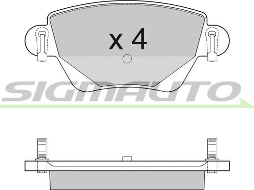 SIGMAUTO SPA927 - Тормозные колодки, дисковые, комплект unicars.by