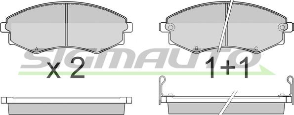 SIGMAUTO SPA494 - Тормозные колодки, дисковые, комплект unicars.by