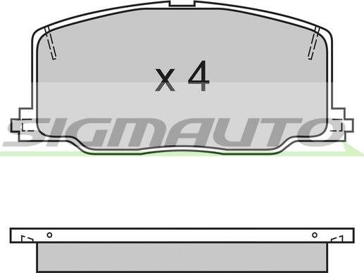 SIGMAUTO SPA411 - Тормозные колодки, дисковые, комплект unicars.by