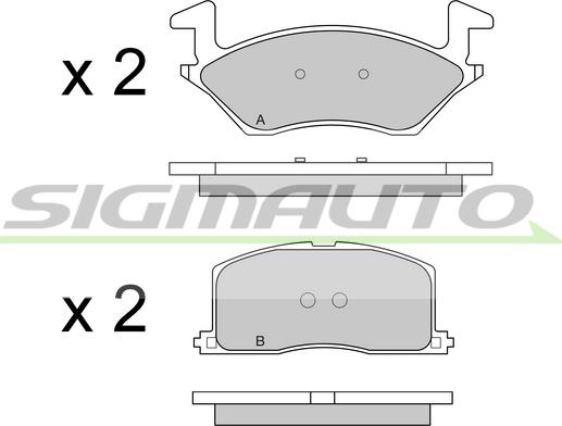 SIGMAUTO SPA481 - Тормозные колодки, дисковые, комплект unicars.by