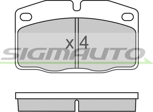 SIGMAUTO SPA487 - Тормозные колодки, дисковые, комплект unicars.by