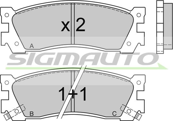 SIGMAUTO SPA422 - Тормозные колодки, дисковые, комплект unicars.by