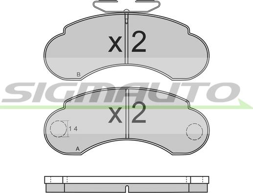 SIGMAUTO SPA566 - Тормозные колодки, дисковые, комплект unicars.by