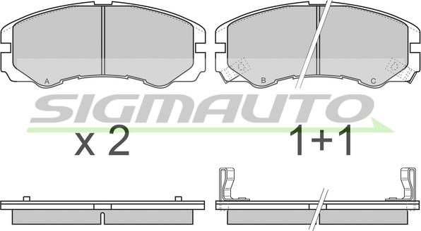 SIGMAUTO SPA580 - Тормозные колодки, дисковые, комплект unicars.by