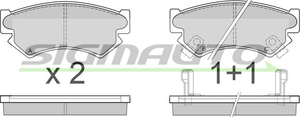 SIGMAUTO SPA534 - Тормозные колодки, дисковые, комплект unicars.by