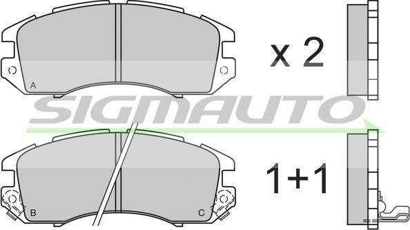 SIGMAUTO SPA535 - Тормозные колодки, дисковые, комплект unicars.by