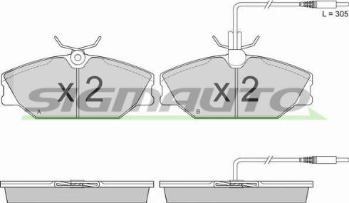 SIGMAUTO SPA527 - Тормозные колодки, дисковые, комплект unicars.by