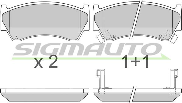 SIGMAUTO SPA691 - Тормозные колодки, дисковые, комплект unicars.by